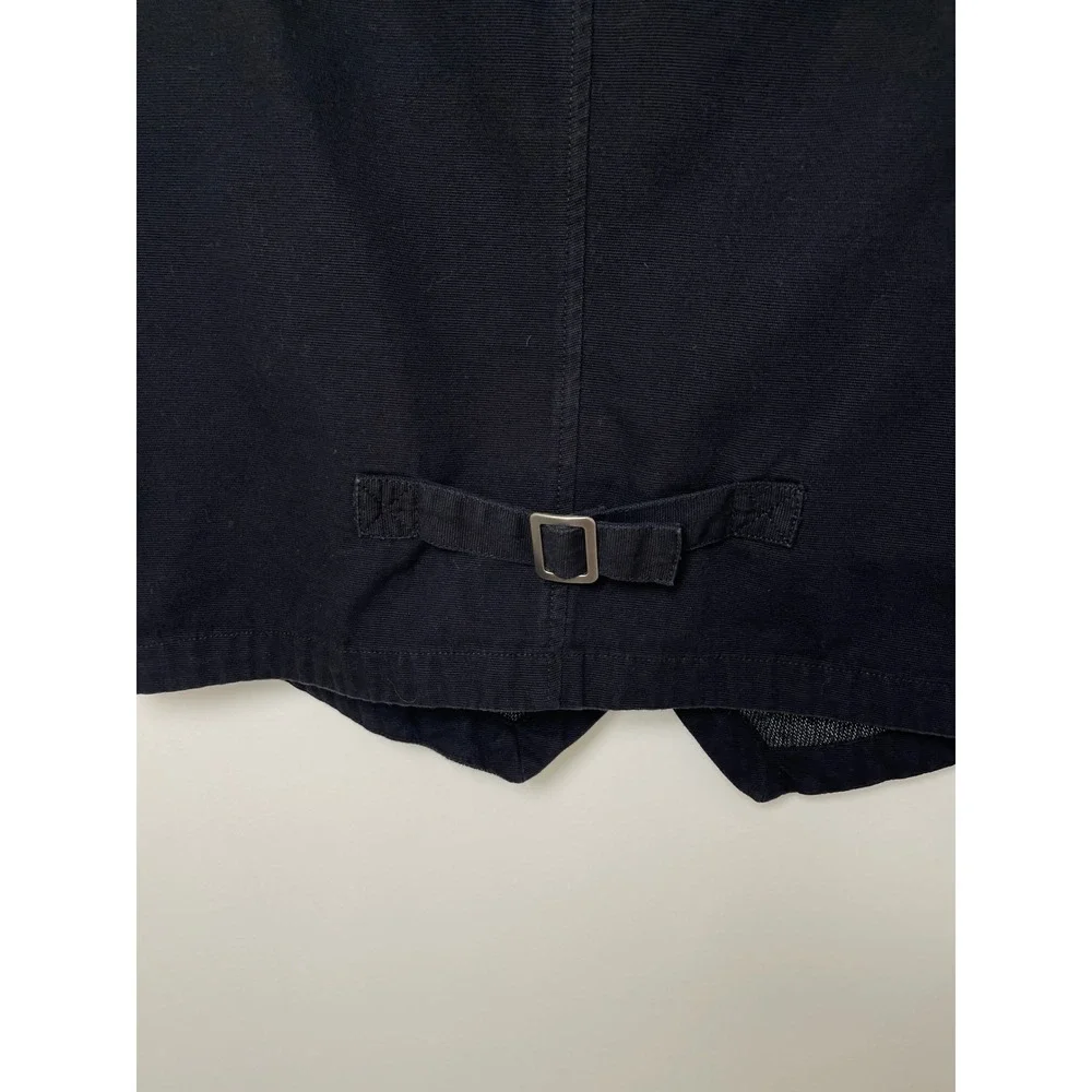 Guess Mens Vest Grey Black Textured Button Front Cinch Back L Preppy Casual